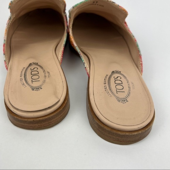 TOD’s Rare Limited Edition Miami Floral Double T Mules - Picture 4 of 7